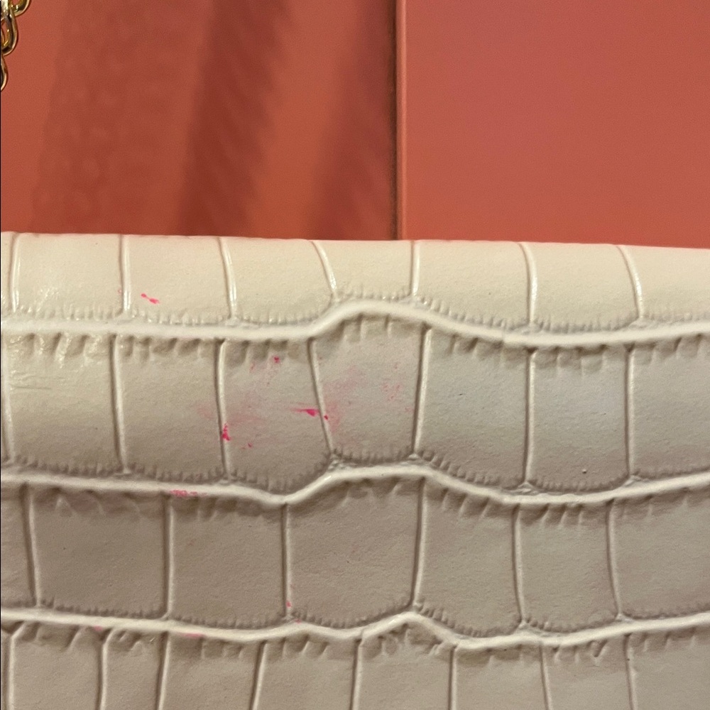 Maje Croc-Effect Embossed Leather Crossbody in Ivory - Picture 6 of 11